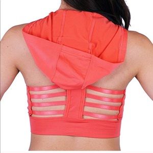 Intimates & Sleepwear - Hooded coral caged back sports bra Intimates & Sleepwear - Hooded coral caged back sports bra